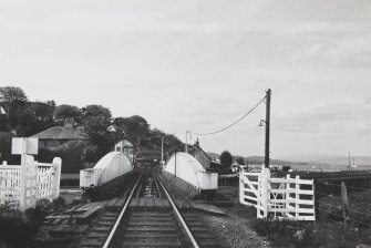 General view down tracks towards Clachnaharry Station Signal Box