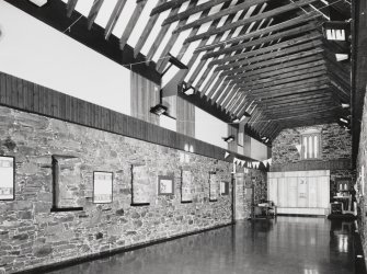 Interior. Barn Hall, View towards unused high level entrance door.