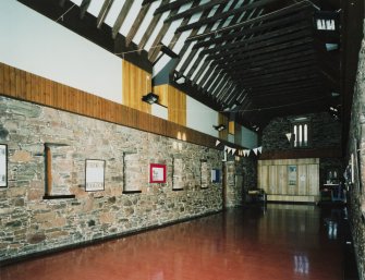 Interior. Barn Hall, View towards unused high level entrance door.