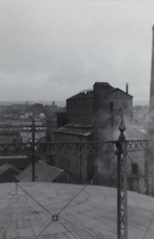 General view including top of gas holder and chimney