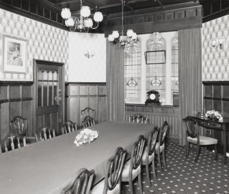 Inverness Town House, interior.  First floor: view of Committee room from North West