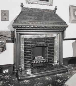Inverness Town House, interior.  First floor: detail of the fireplace in the Provost's room