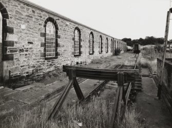 View from west along south side of Carriage Cleaning Depot