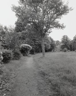 Distant view from S E showing approach