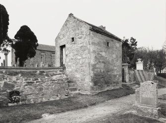 View of graveyard watch tower from south