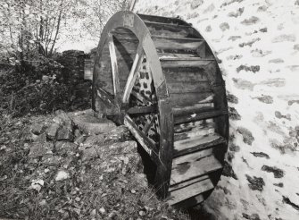View of waterwheel from South.