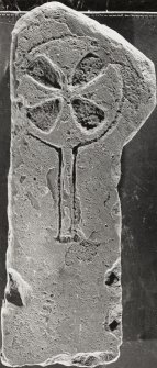 Early Christian cross-incised slab, obverse, from A'Chill, Canna.