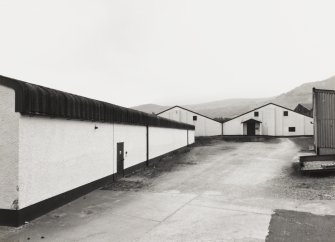 View from W of Duty Free Warehouses at E end of distillery.