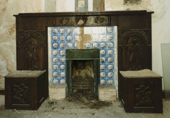 East wing, first floor east room, detail of fireplace