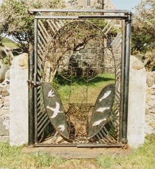 Canna, Church of Scotland. Church gate from W.