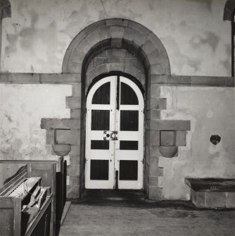 Sanday (Small Isles), Roman Catholic Church of St Edward the Confessor. Interior view of N entrance to porch.