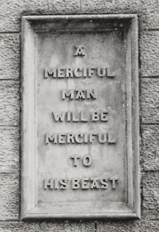 Panel inscribed: " A merciful man will be merciful to his beast", detail