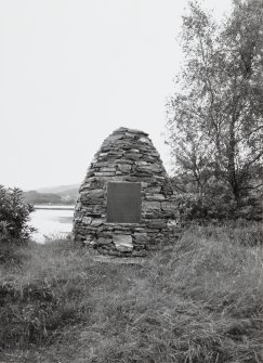 Detail of memorial cairn to Mrs Cameron-Head