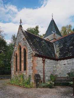 View from SE showing spire and transept