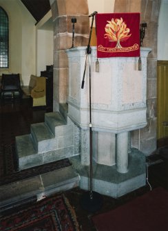 Interior. Detail of pulpit.