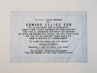 Interior. Detail of memorial to Edward Ellice.