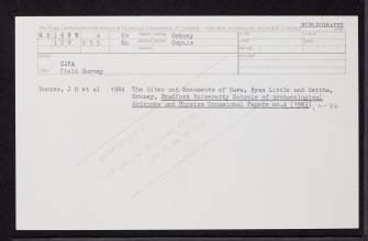 Cava, Field Survey, ND39NW 4, Ordnance Survey index card, Recto