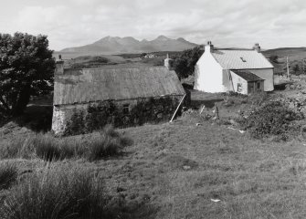 View from E showing the croft house and the Rum Cuillin.