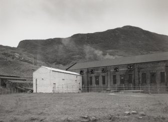 View from north east of by-pass lade and valve house at south east end of works