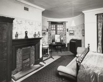 Kinlochmoidart House. Second floor, north corner bedroom, view from south west.