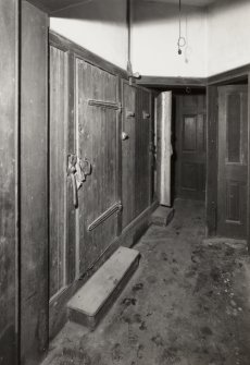 Kinlochmoidart House. Ground floor rear vestibule, detail of refrigerator door