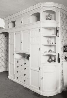Kinlochmoidart House. Principal floor, master bedrom, detail of south corner cupboard.