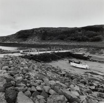 Muck, Port Mor, Pier Cottage. Quay. View from ENE.