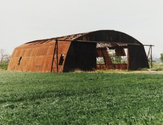 Fearn Airfield, W perimter area, Mainhill type hangar, view from E.