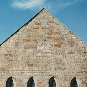 Fearn Abbey.  Detail of East gable showing blocked venetian window.