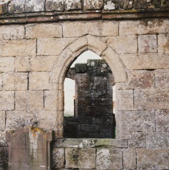 Fearn Abbey.  Ross aisle, detail of West window from West.