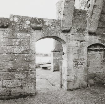 Fearn Abbey.  Ross aisle, view of doorway from North West.