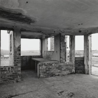 Fearn Airfield Naval Control Tower.  View of interior of top (2nd. floor), from W showing small extension annex to rear.