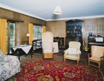 Interior. View of lounge hall from E