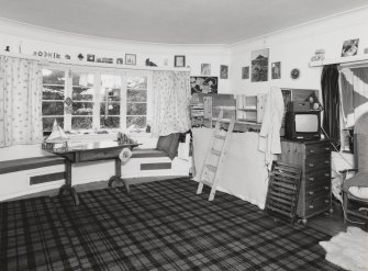 Interior. First floor view of bedroom probable former boudoir