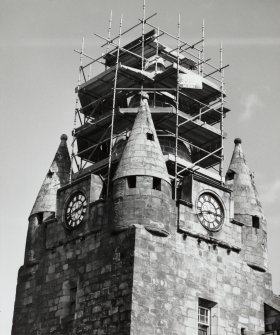 Detail of Parapet and Steeple (under scaffolding)