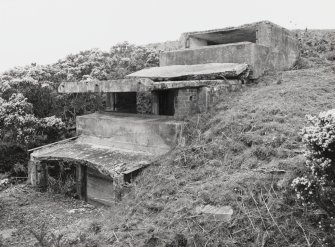 View from SE showing three level concrete Battery Observation post.