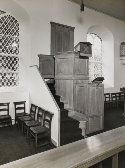 Plockton, Innes Street, Plockton Parish Church, interior.
General view of pulpit from South.
