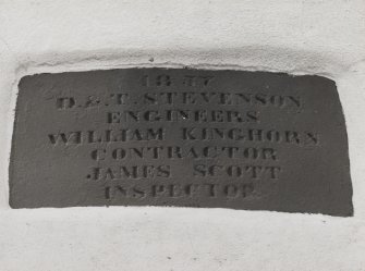 Skye, Eilean Ban, Kyleakin Lighthouse.
Detail of 1857 date plaque on lighthouse (D & T Stevenson).