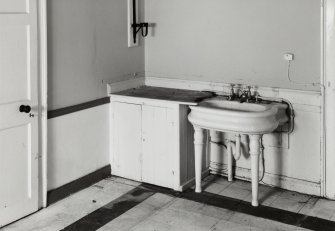Interior-detail of sink in South West wall of former Housekeeper's Room on Ground Floor