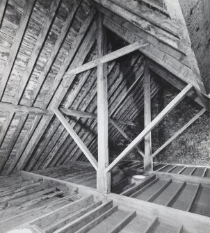 Skye, Kensaleyre, Snizort Parish Church, interior
General view of timber roof structure.