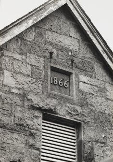 Detail of '1866' date plaque on E wall of steading