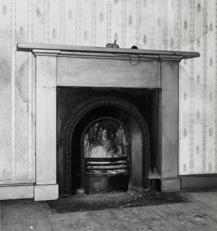 First floor, S bedroom, fireplace, detail