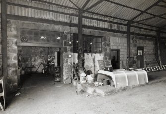 View of interior of steading showing former cart bays