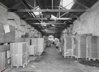 Old Loom Flat (building 10):  interior view from S, showing building is now used as wool store [the building numbers in brackets refer to the itemised plan, D33088]