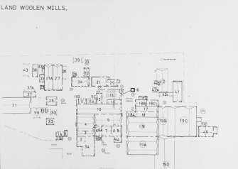 Copy of itemised site plan showing layout of factory prior to closure and transfer to new factory  [All building numbers on this plan refer to numbers in barckets in photographs D18039-18112]