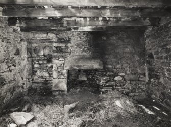 Interior-view of West wall and fireplace