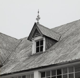 Detail of dormer window on roof of main block