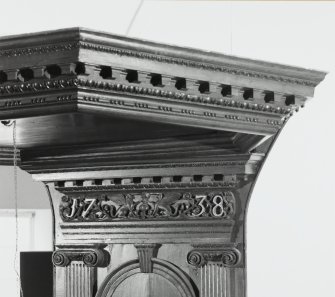 Interior. Pulpit, detail of sounding board