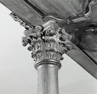 Interior. Laird's loft, detail of capital at 1st floor level