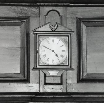 Interior. Laird's loft, detail of clock